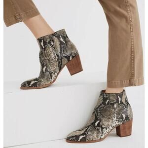 Madewell Ankle Boots Snake Embossed Leather Moonstone Multi Size 7 NIB Cloudlift